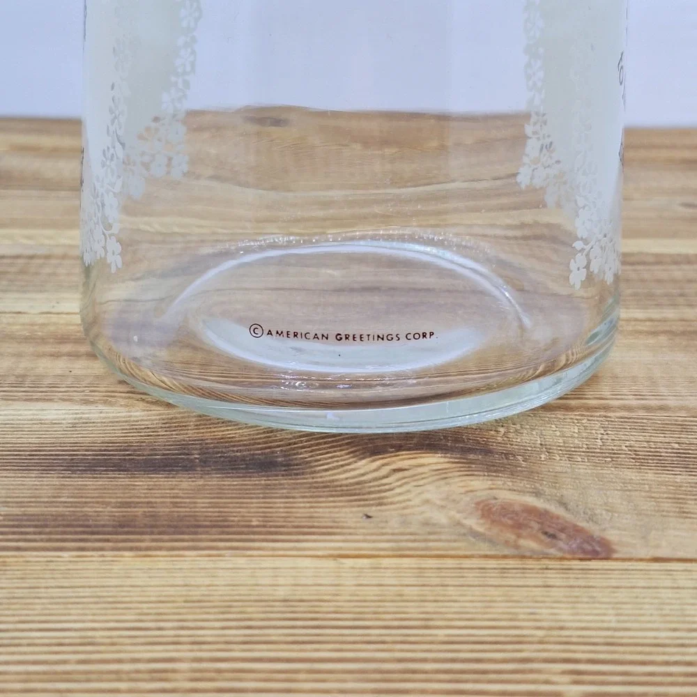 Vintage Holly Hobbie Glass Candy Tea Jar Cansiter Lid‎ American Greetings
